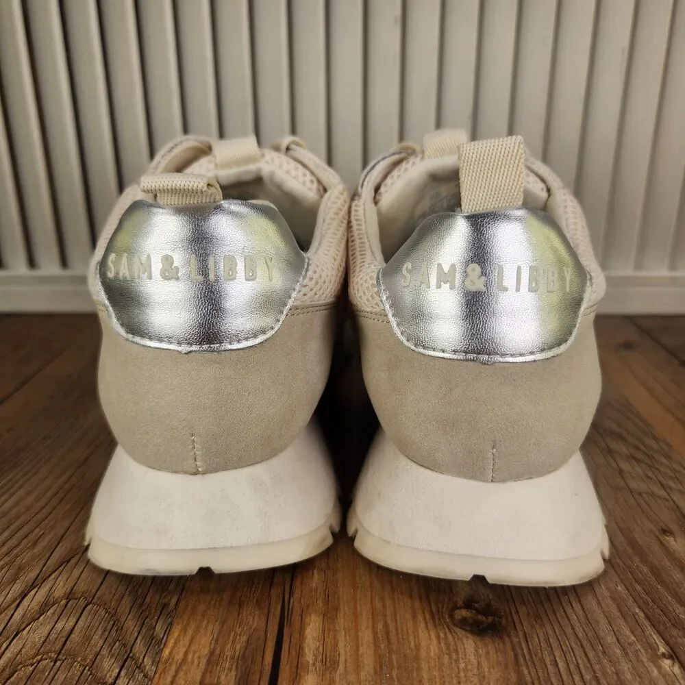 Sam & Libby Randal Lace Up Jogger Womens Size 7.5 M Gray Designer Sneakers Shoes